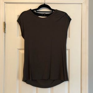 The Limited Charcoal Gray and Leather Trim T-Shirt